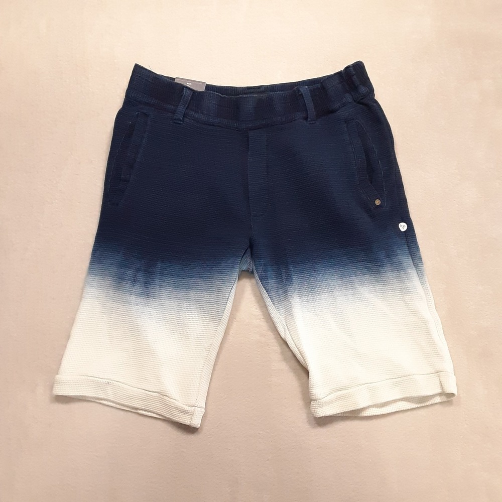 Jet Lag Mens Dip Dye Ombre Shorts Small Blue/White Cotton RN#138972